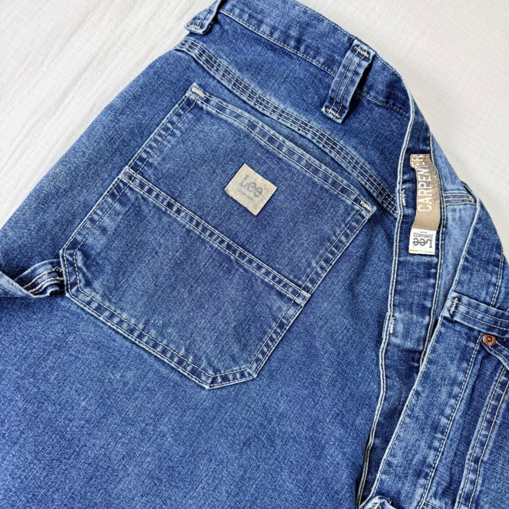 Lee Dungarees Carpenter Jeans Mens 40x30 Blue Denim Utility Work Pants 2887910